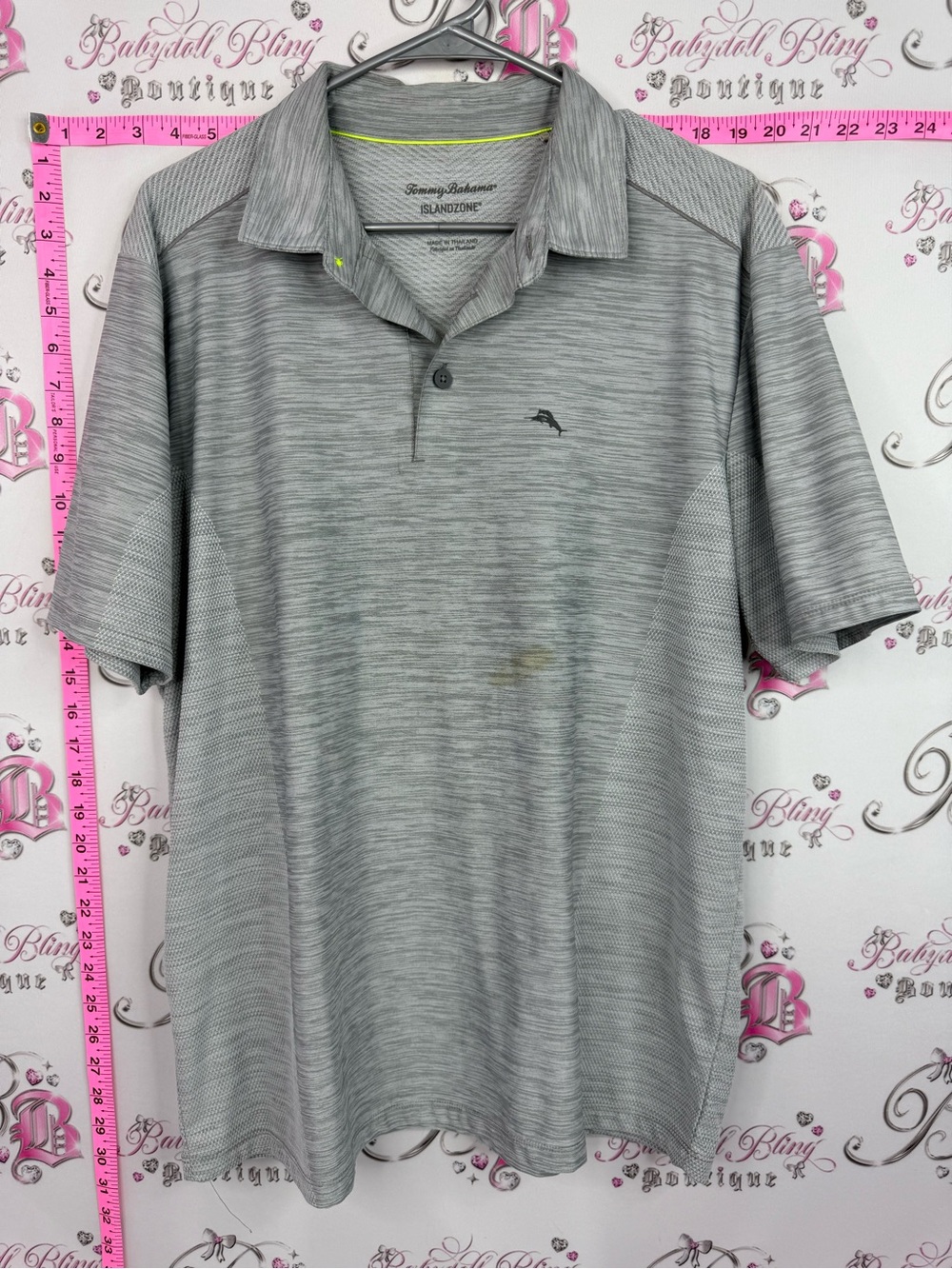 Tommy Bahama Men's Gray Short Sleeve IslandZone Polo